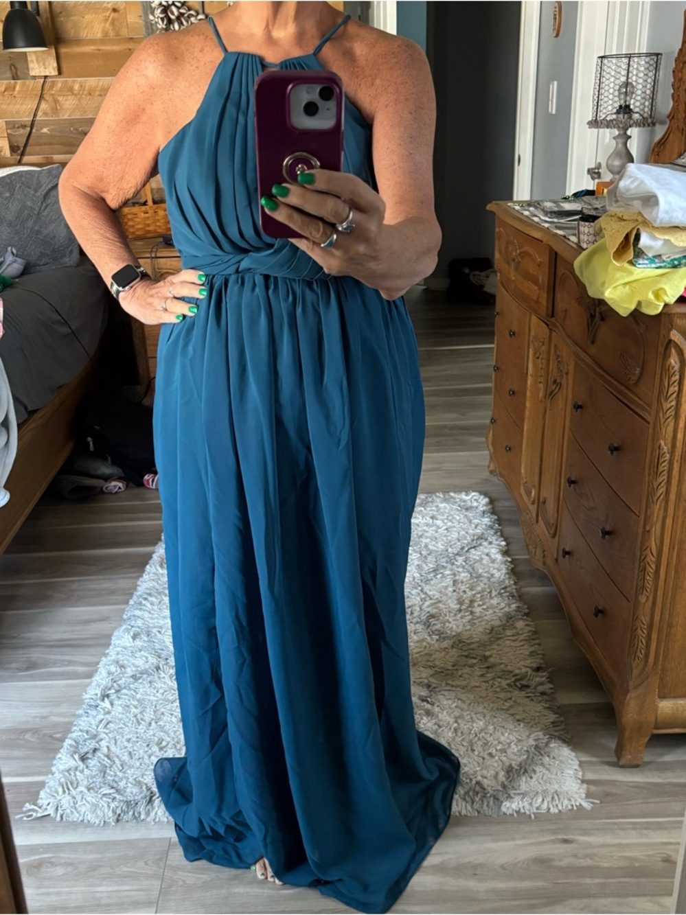 Teal Halter Prom/Evening Gown Size 8